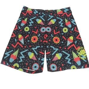 Feed Me Fight Me Men’s Black Ice Cream Donuts Elastic Waist Shorts Size small